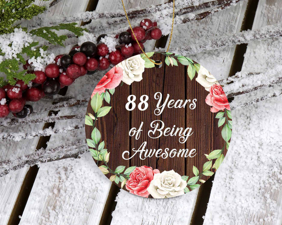 88th Birthday 88 Years Of Being Awesome - Circle Ornament A