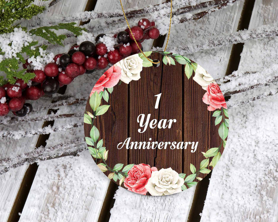 1st Anniversary 1 Year Anniversary - Circle Ornament A
