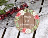 Happy 1st Anniversary - Circle Ornament B