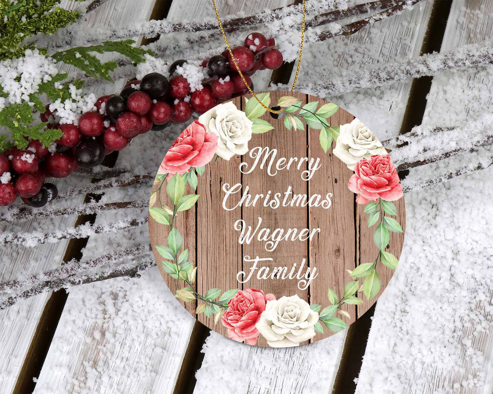 Merry Christmas Wagner Family - Circle Ornament B