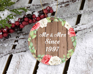 27th Anniversary Mr & Mrs Since 1997 - Circle Ornament B