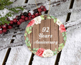 92nd Anniversary 92 Years Anniversary - Circle Ornament B