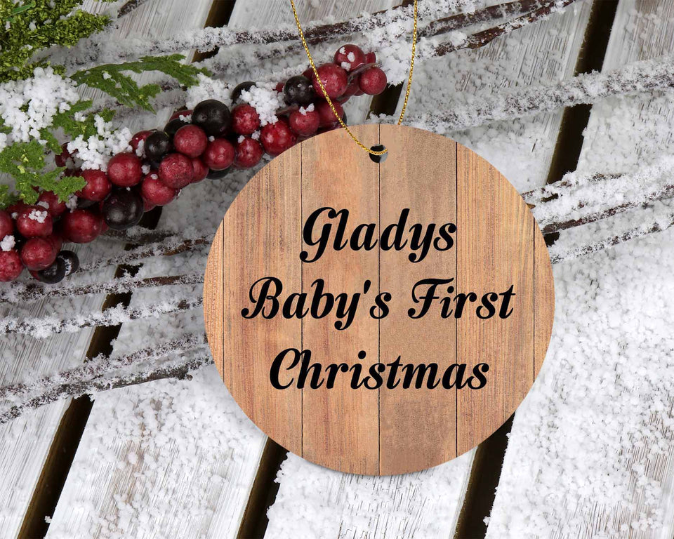 Gladys Baby's First Christmas - Circle Ornament C