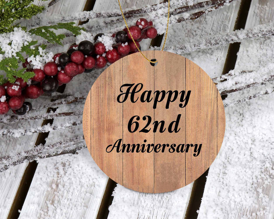 Happy 62nd Anniversary - Circle Ornament C