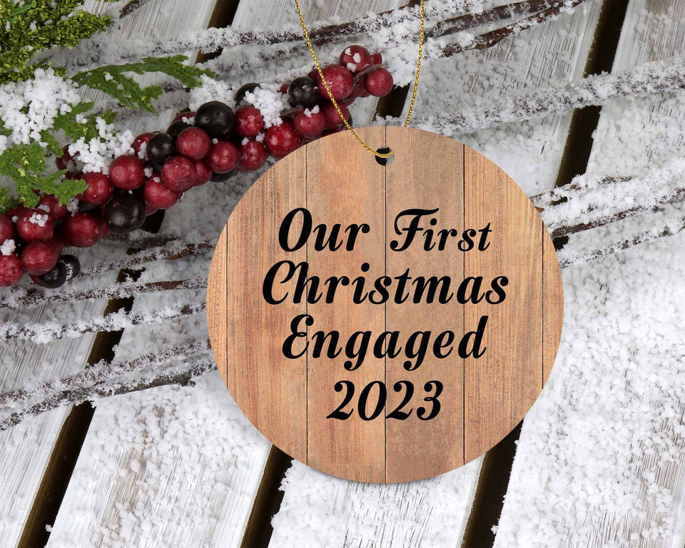 Our First Christmas Engaged 2023 - Circle Ornament C