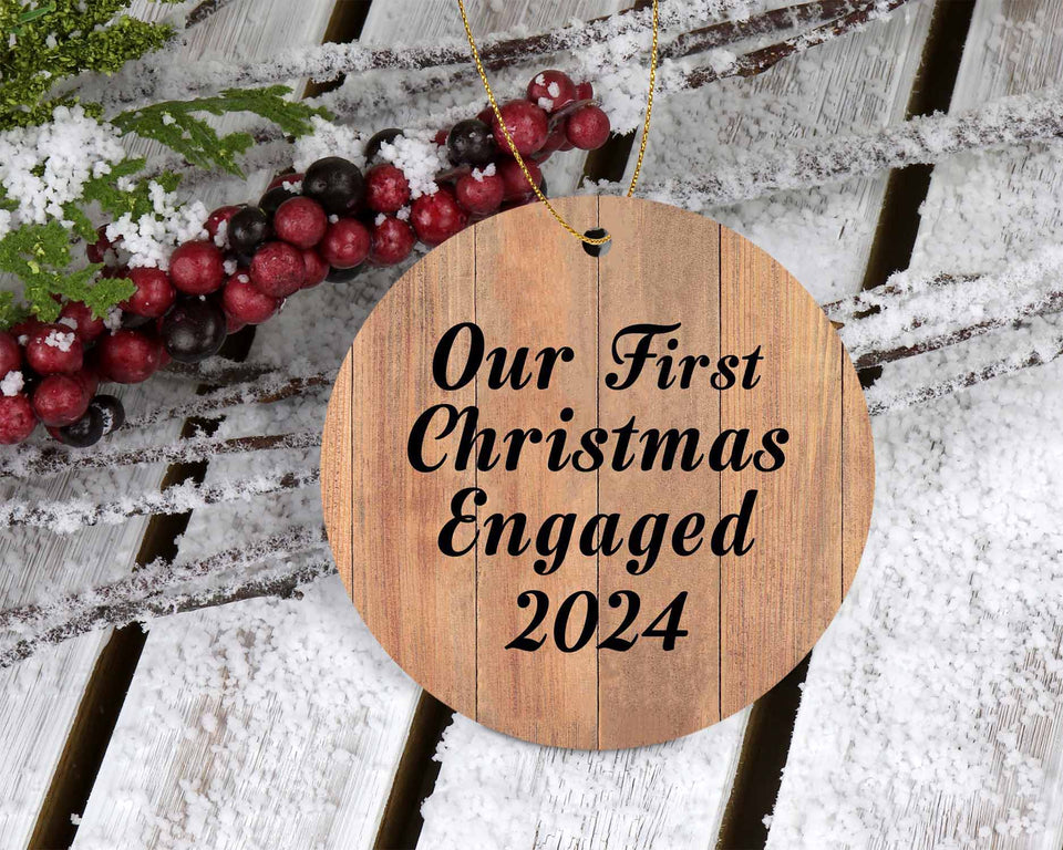 Our First Christmas Engaged 2024 - Circle Ornament C