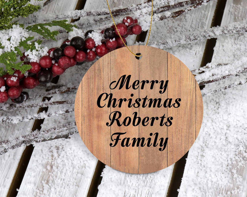 Merry Christmas Roberts Family - Circle Ornament C