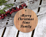 Merry Christmas Sims Family - Circle Ornament C
