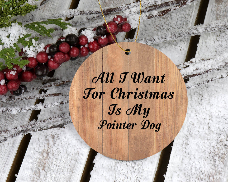 All I Want For Christmas Is My Pointer Dog - Circle Ornament C