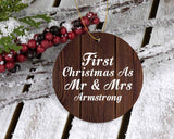 First Christmas As Mr & Mrs Armstrong - Circle Ornament D