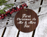 First Christmas As Mr & Mrs Fox - Circle Ornament D