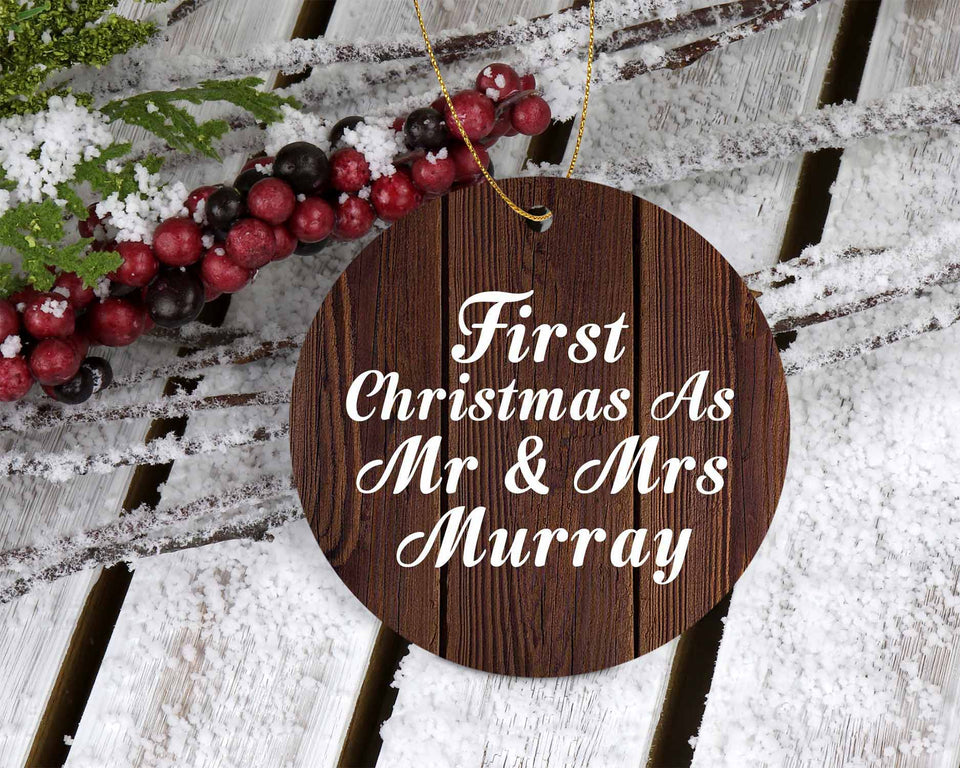 First Christmas As Mr & Mrs Murray - Circle Ornament D