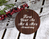 First Year As Mr & Mrs Armstrong - Circle Ornament D