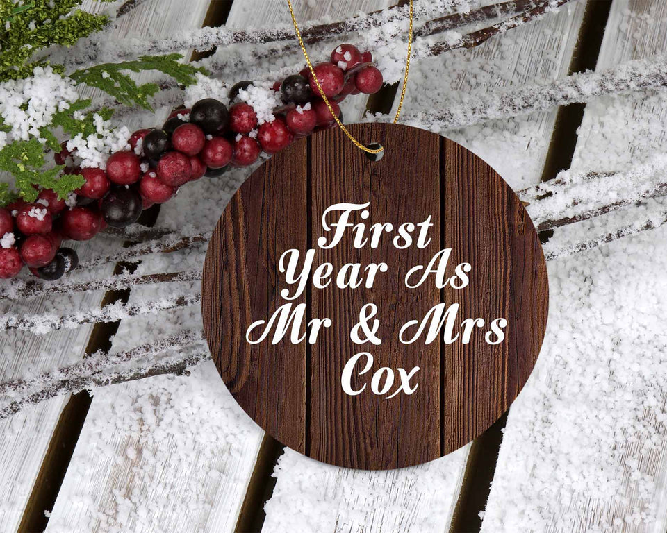 First Year As Mr & Mrs Cox - Circle Ornament D