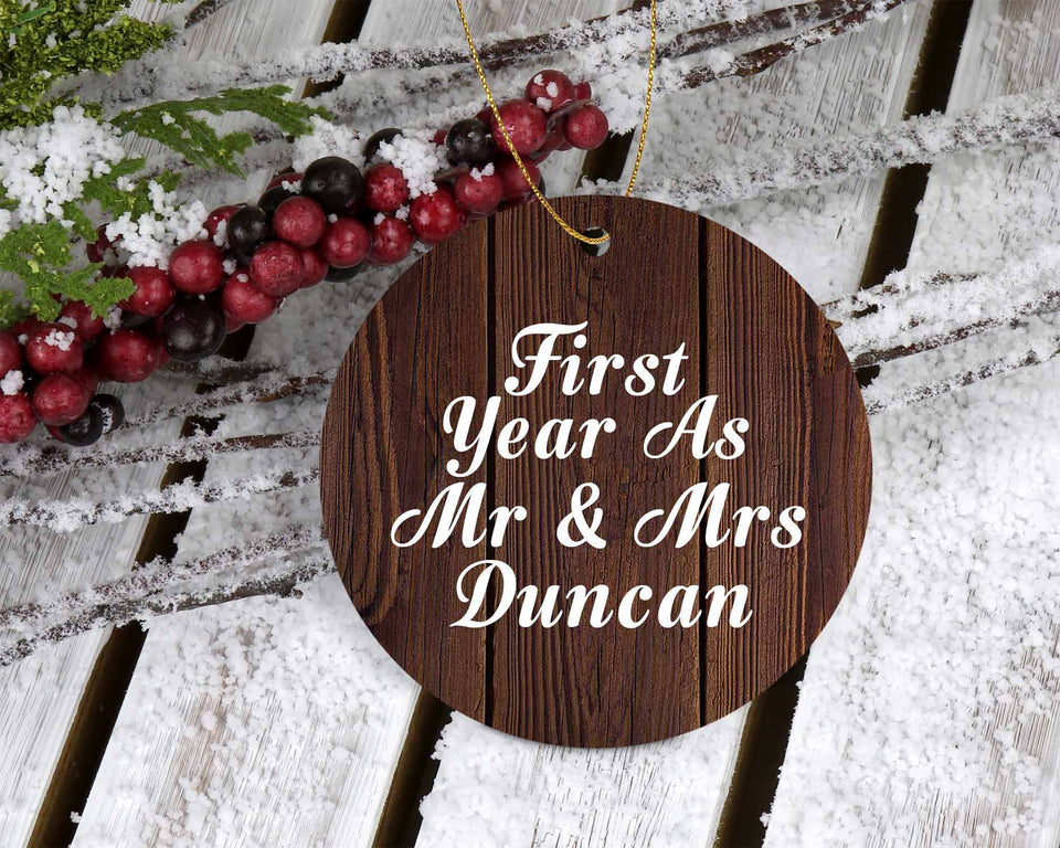 First Year As Mr & Mrs Duncan - Circle Ornament D