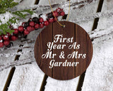 First Year As Mr & Mrs Gardner - Circle Ornament D