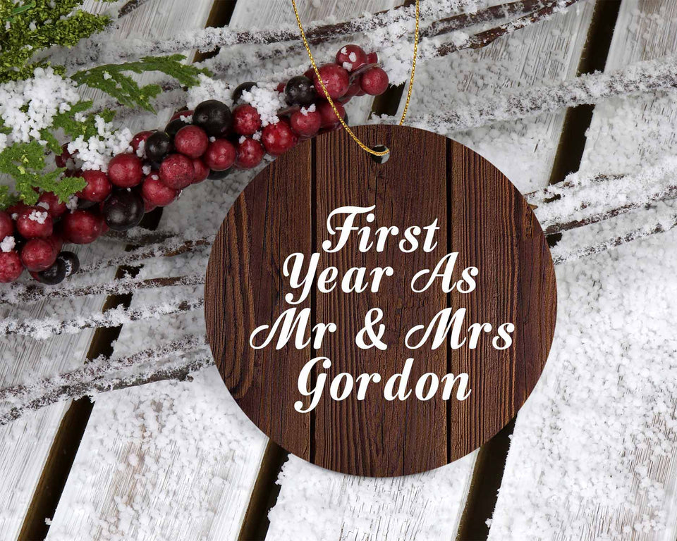 First Year As Mr & Mrs Gordon - Circle Ornament D