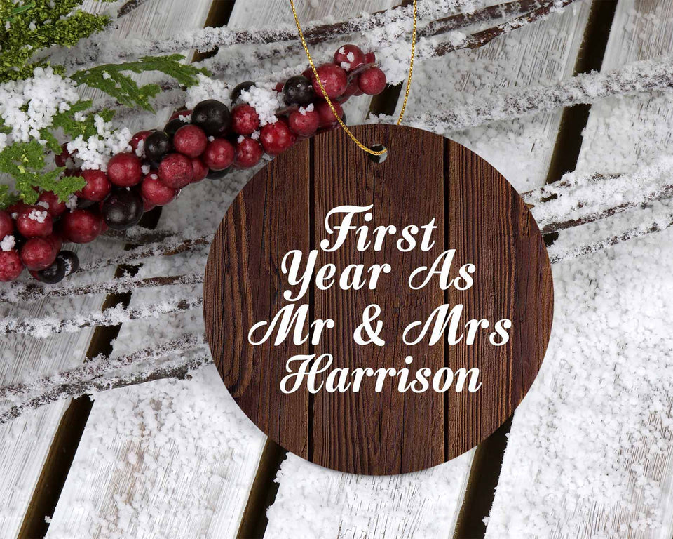 First Year As Mr & Mrs Harrison - Circle Ornament D