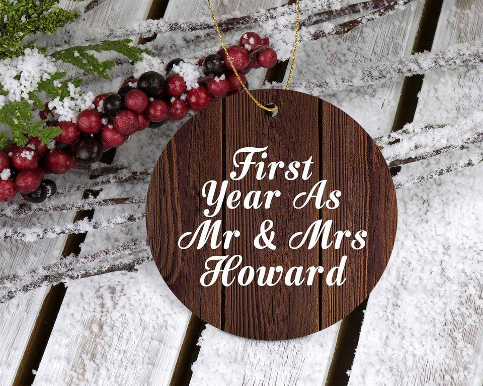 First Year As Mr & Mrs Howard - Circle Ornament D