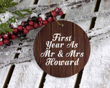 First Year As Mr & Mrs Howard - Circle Ornament D
