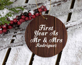 First Year As Mr & Mrs Rodriguez - Circle Ornament D
