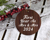 First Year As Mrs & Mrs 2024 - Circle Ornament D