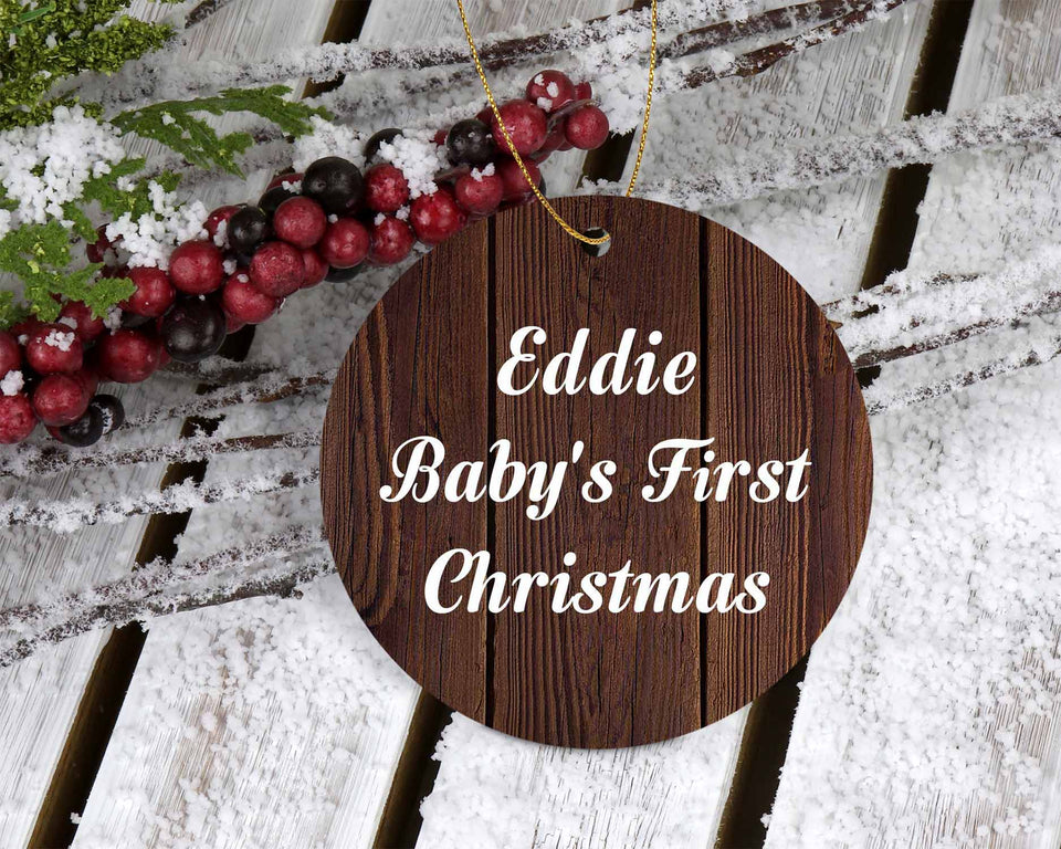 Eddie Baby's First Christmas - Circle Ornament D