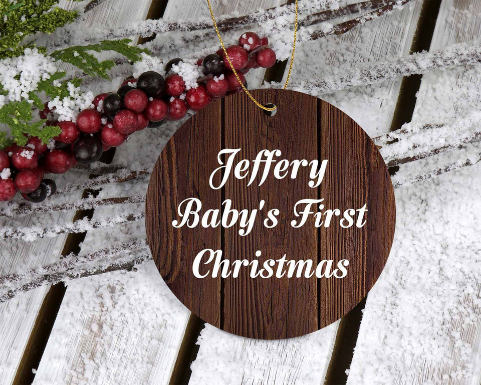 Jeffery Baby's First Christmas - Circle Ornament D