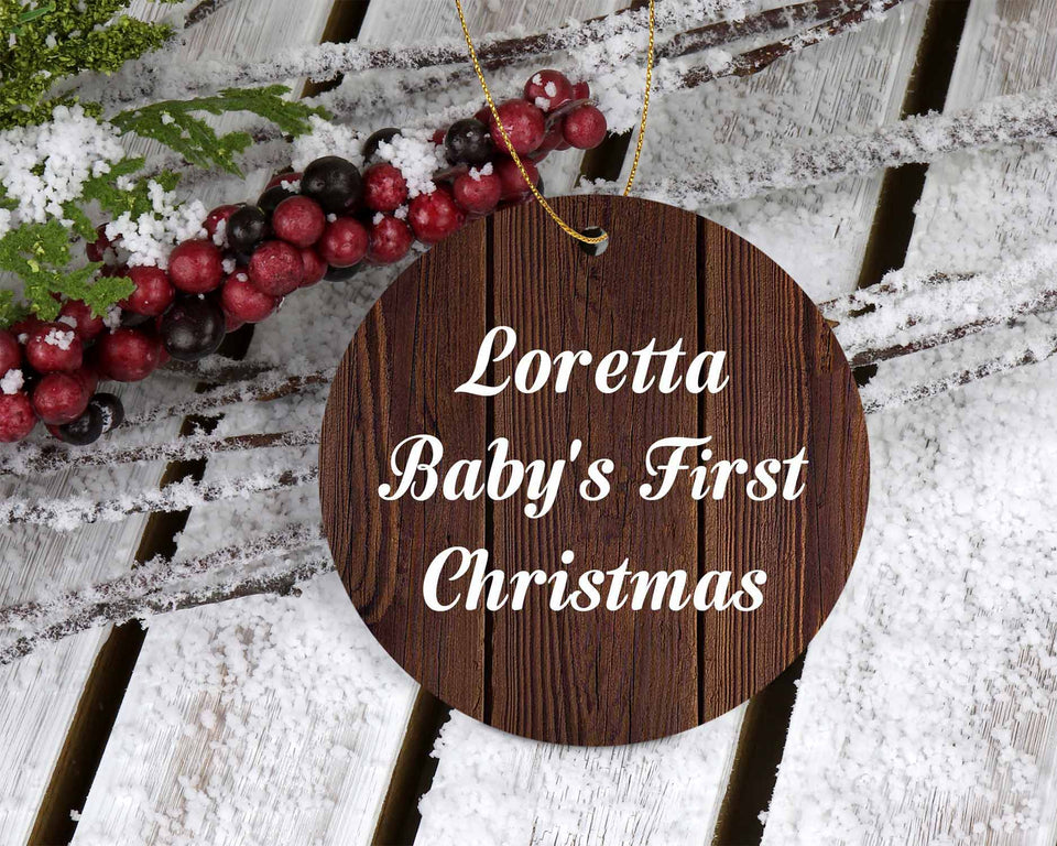 Loretta Baby's First Christmas - Circle Ornament D