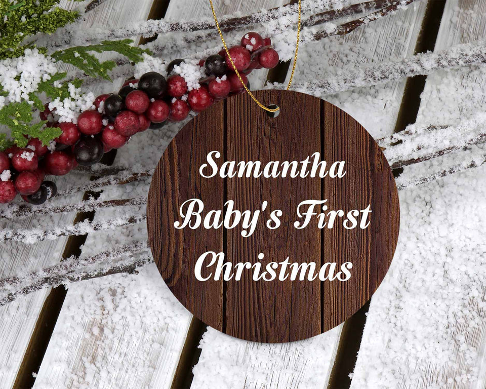 Samantha Baby's First Christmas - Circle Ornament D