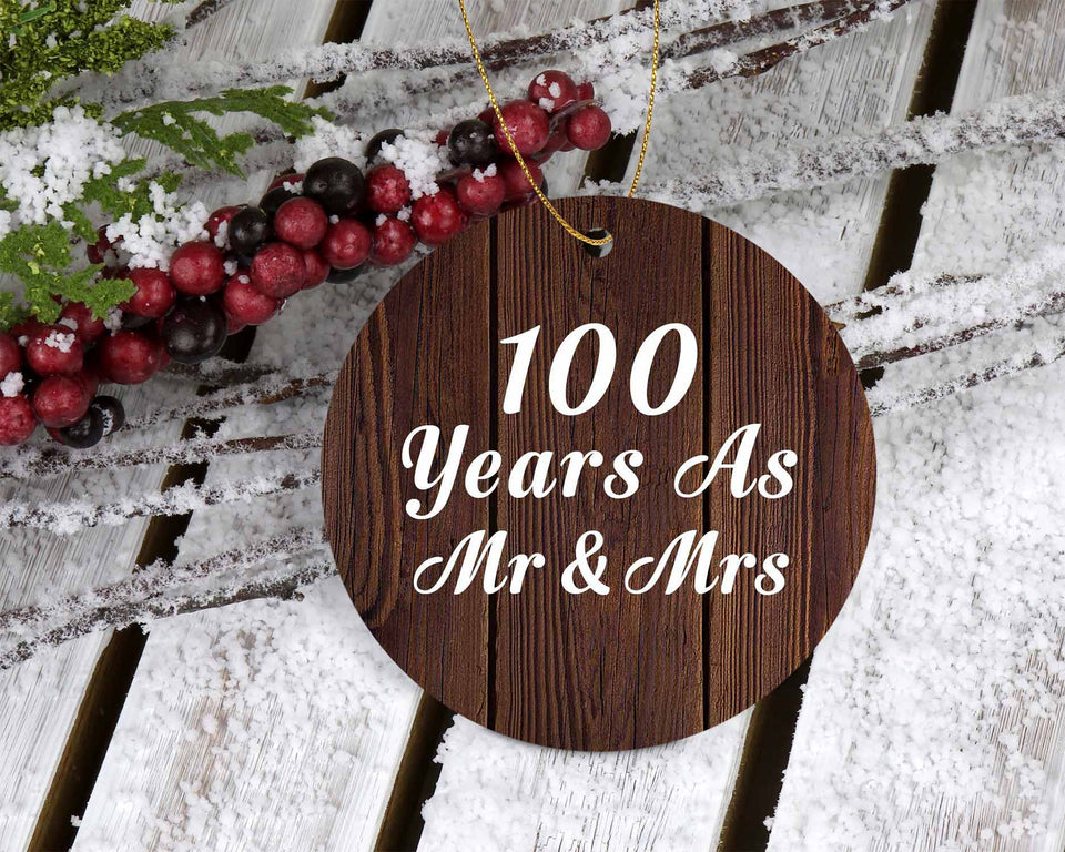 100th Anniversary 100 Years As Mr & Mrs - Circle Ornament D