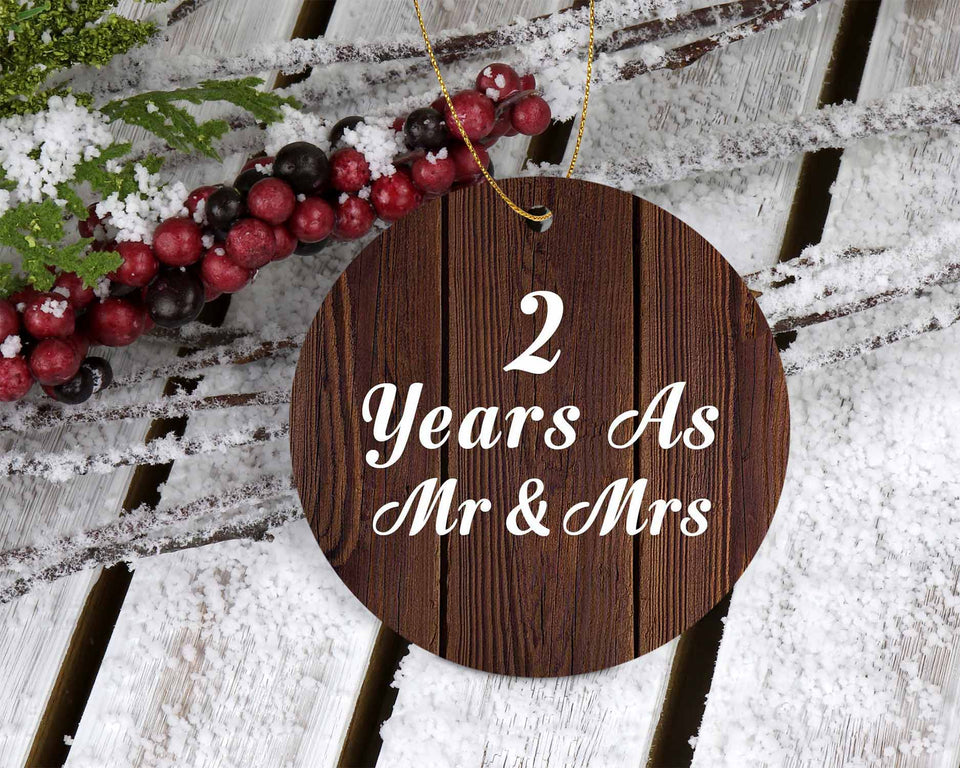 2nd Anniversary 2 Years As Mr & Mrs - Circle Ornament D