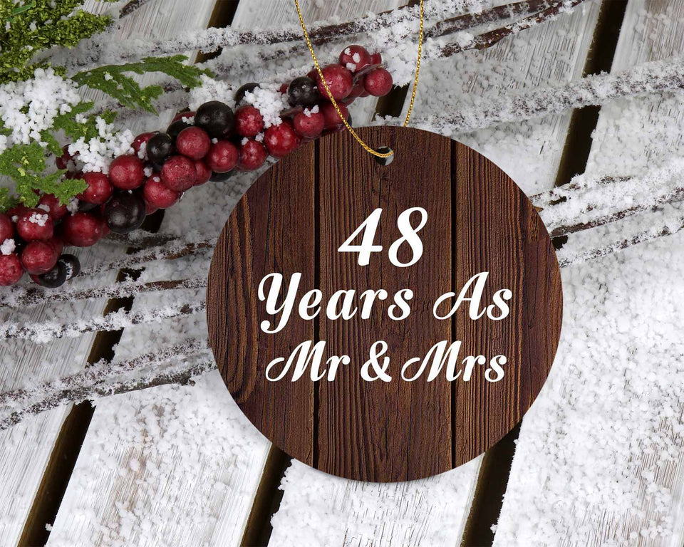 48th Anniversary 48 Years As Mr & Mrs - Circle Ornament D
