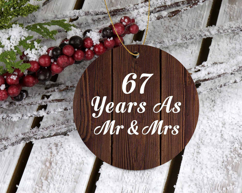 67th Anniversary 67 Years As Mr & Mrs - Circle Ornament D
