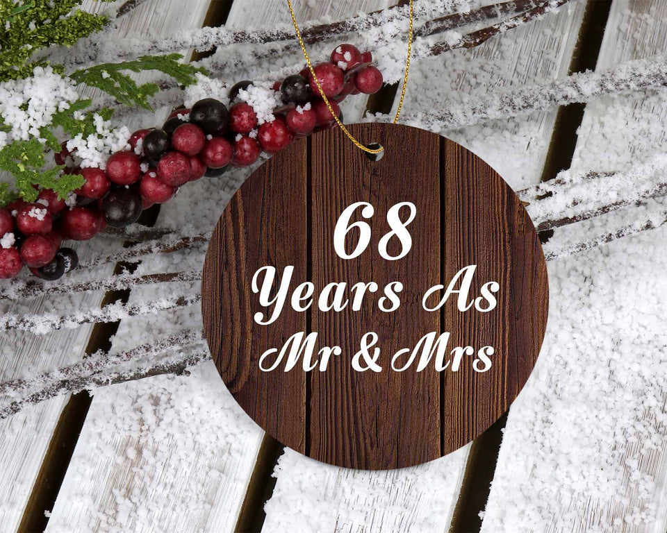 68th Anniversary 68 Years As Mr & Mrs - Circle Ornament D