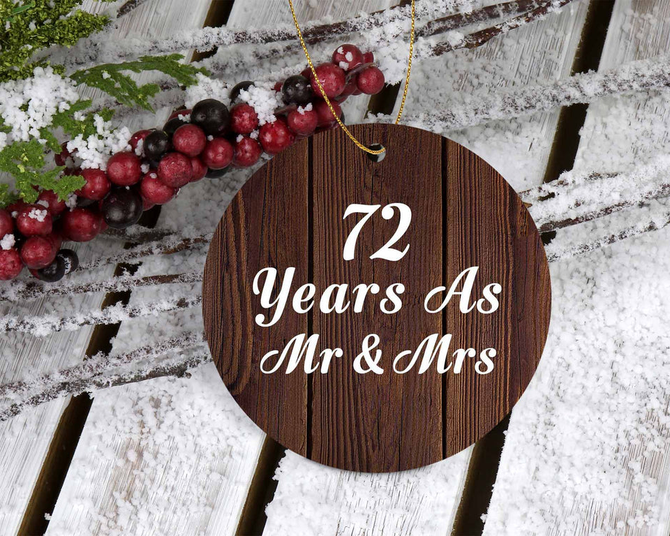 72nd Anniversary 72 Years As Mr & Mrs - Circle Ornament D