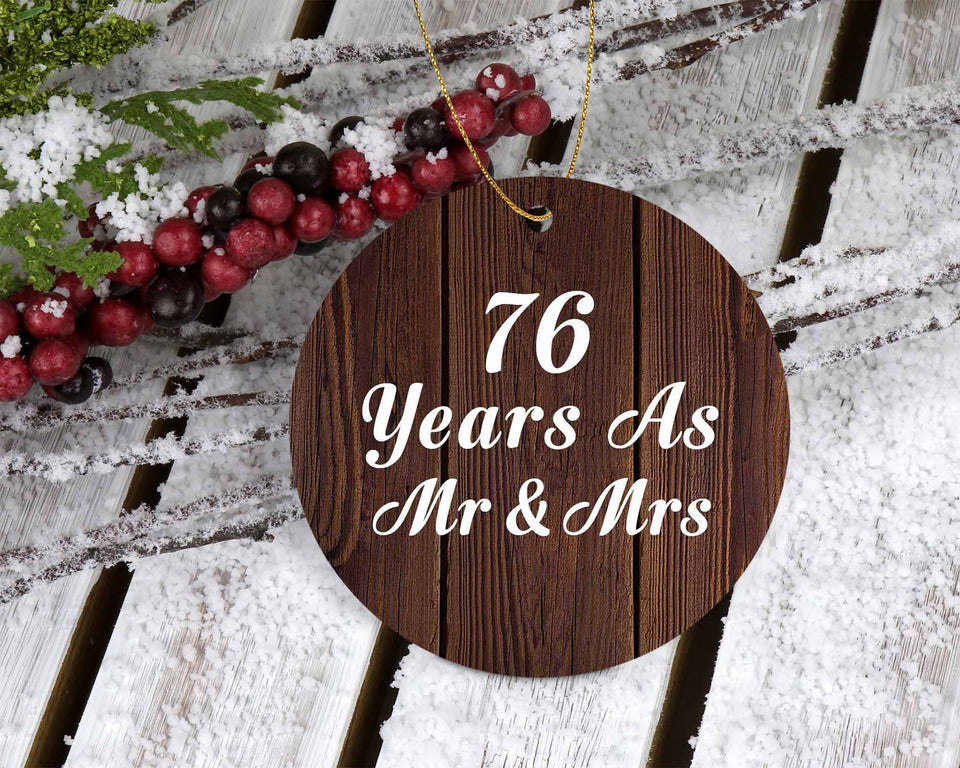 76th Anniversary 76 Years As Mr & Mrs - Circle Ornament D