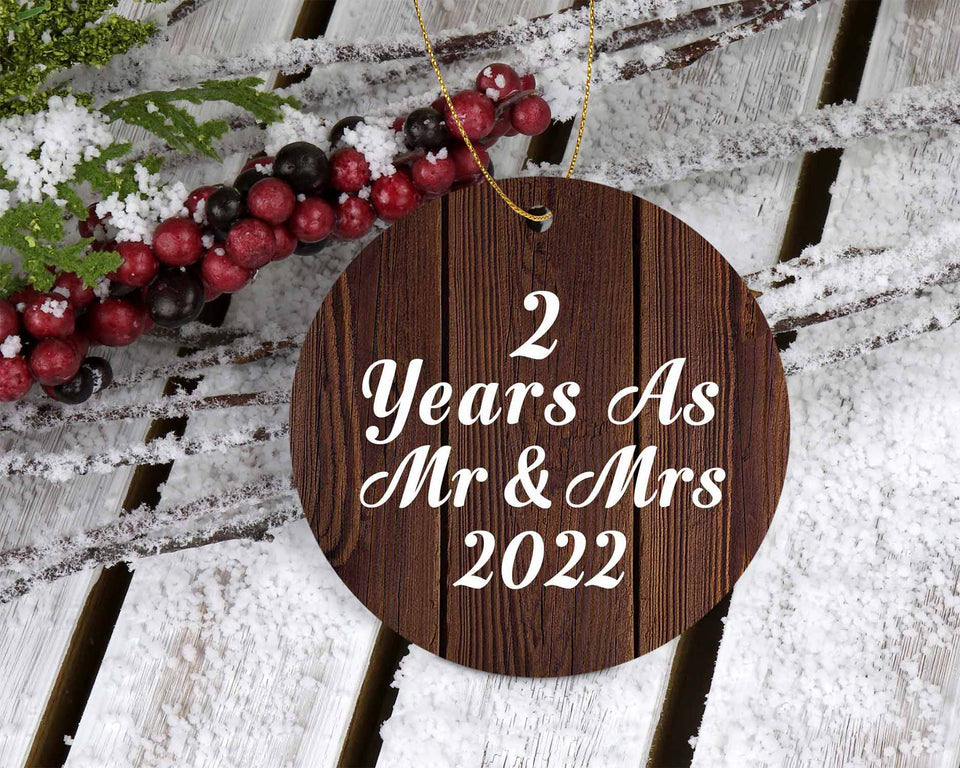 2nd Anniversary 2 Years As Mr & Mrs 2022 - Circle Ornament D
