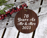 76th Anniversary 76 Years As Mr & Mrs 2023 - Circle Ornament D