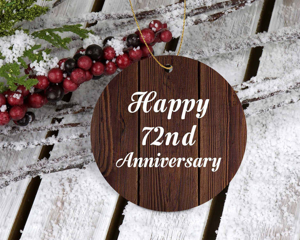 Happy 72nd Anniversary - Circle Ornament D