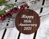 Happy 16th Anniversary 2021 - Circle Ornament D