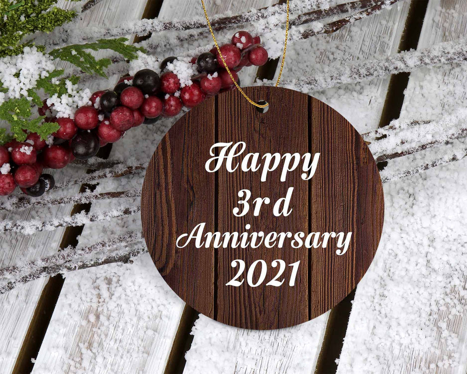 Happy 3rd Anniversary 2021 - Circle Ornament D