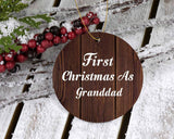 First Christmas As Granddad - Circle Ornament D