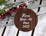 First Year As Oma 2022 - Circle Ornament D