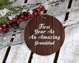 First Year As An Amazing Granddad - Circle Ornament D