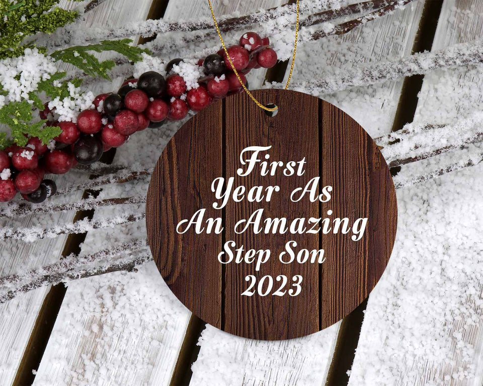 First Year As An Amazing Step Son 2023 - Circle Ornament D