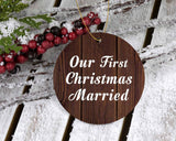 Our First Christmas Married - Circle Ornament D