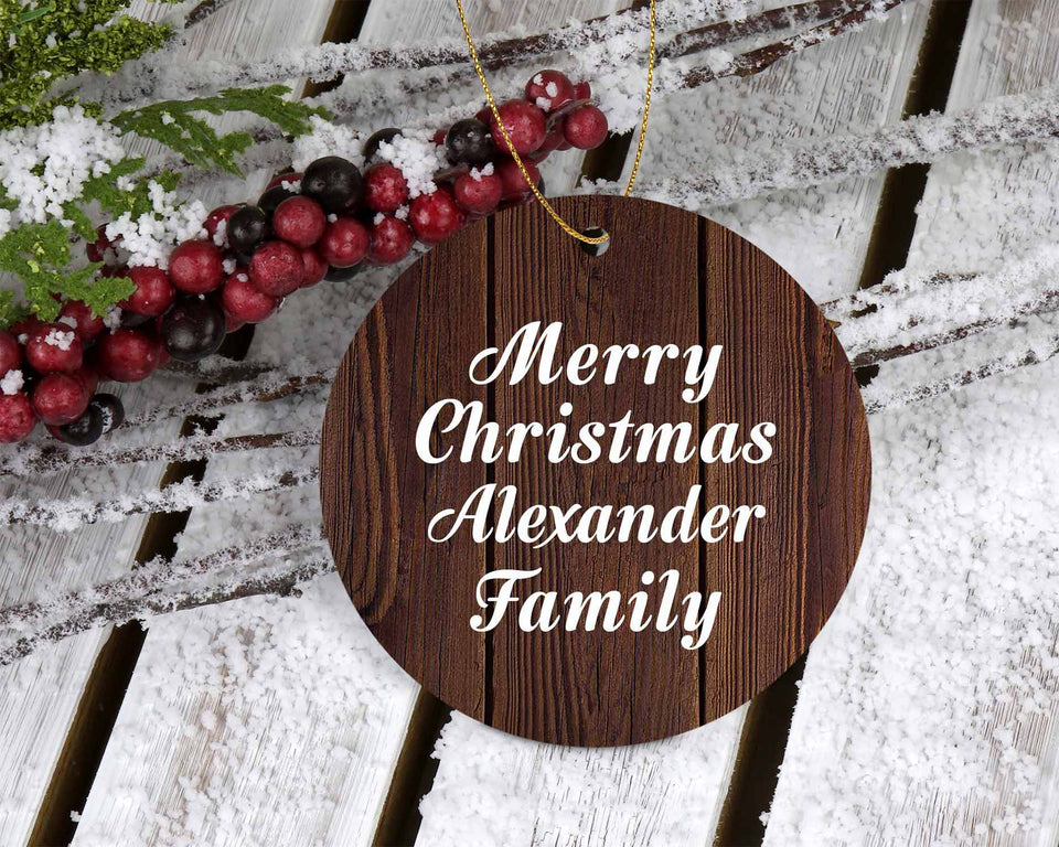 Merry Christmas Alexander Family - Circle Ornament D