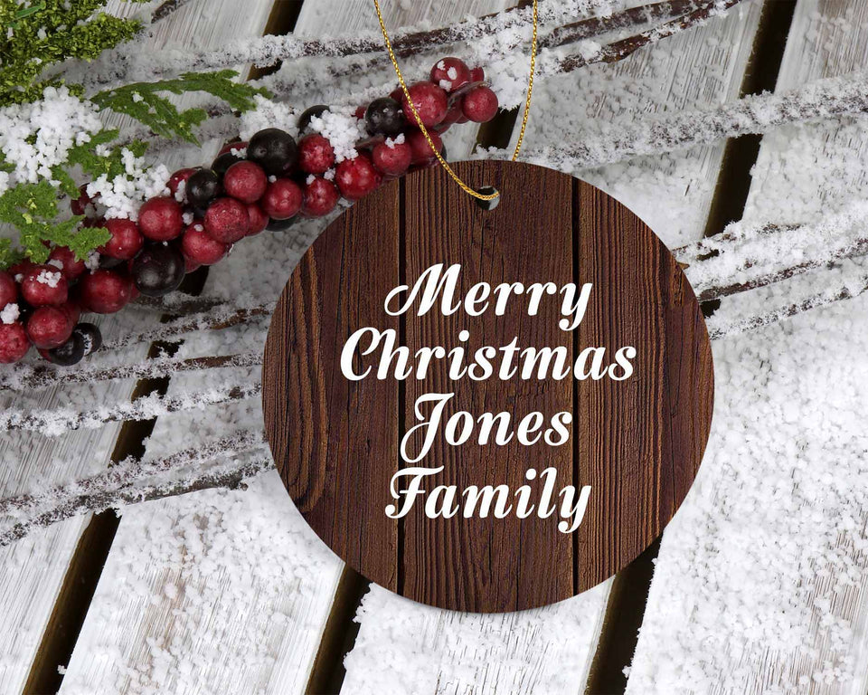 Merry Christmas Jones Family - Circle Ornament D