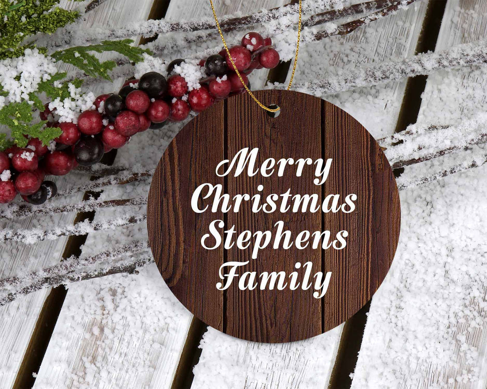 Merry Christmas Stephens Family - Circle Ornament D